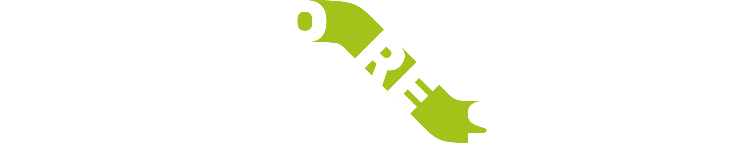 The logo of the bangaloREsidency is presented in a white font that makes a strong contrast atop the dark color of the website. All letters are uppercase, the font is bold and without serifs. The first part of the logo reads BANGALO, and then a green background spans from O over RE to the S. The green background forms a sort of pathway or street and is angled, taking the letters RE into a diagonal position. The letters then continue with SIDENCY, a word that sits angled below all previous letters. This way, both the words Bangalore and Residency can be read and form the word BangaloREidency.